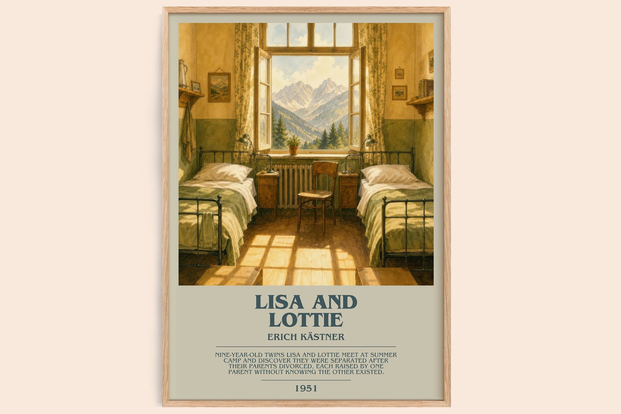 Lisa and Lottie Bookish Wall Art by Erich Kästner