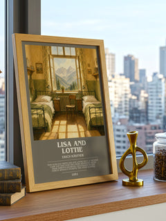 Lisa and Lottie bookish print framed by window – literary home decor