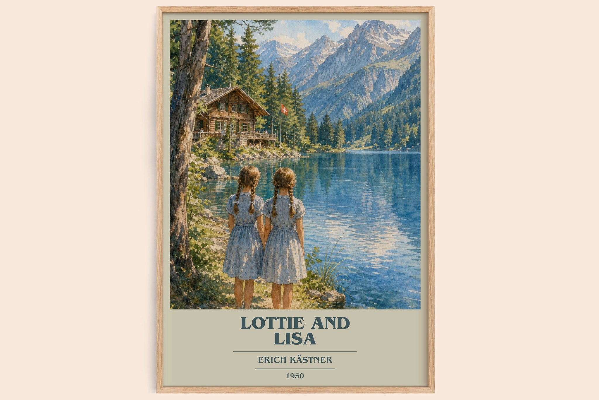 Lottie and Lisa Book Cover Poster by Erich Kästner