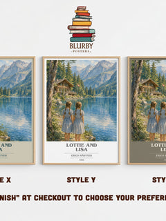 Lottie and Lisa Book Cover Poster by Erich Kästner – Style X, Y and Z side by side – choose your finish