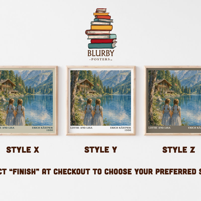 Lottie and Lisa literary print in frame leaning in hallway – childrens wall art
