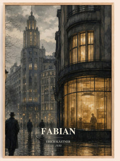 Fabian watercolour book poster by Erich Kästner – framed literary art print