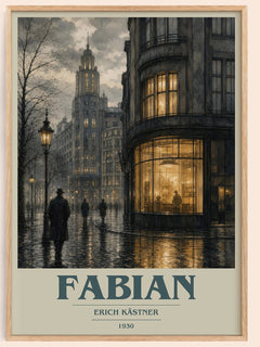 Fabian book cover book poster by Erich Kästner – framed literary art print