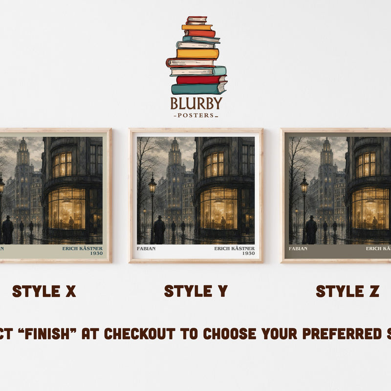 Fabian literary print in frame leaning in hallway – literary fiction wall art