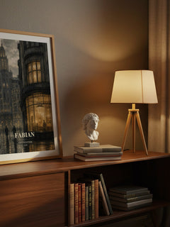 Fabian watercolour print on bookshelf – Erich Kästner fan gift
