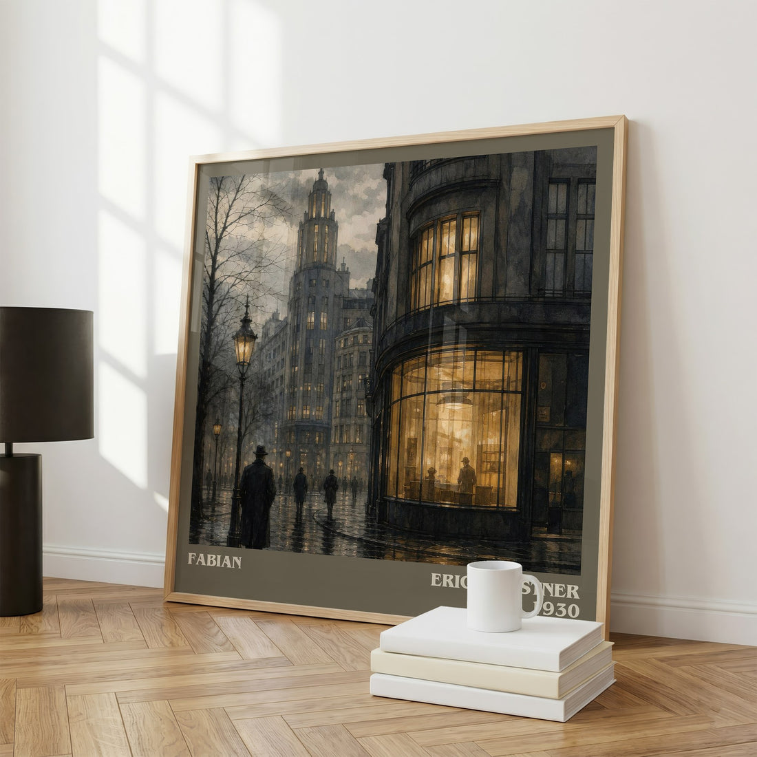 Fabian literary print framed by window – literary home decor