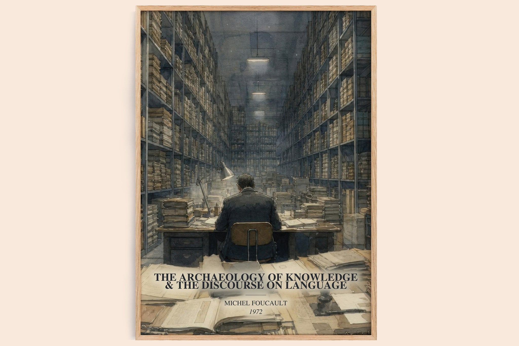 The archaeology of knowledge & The discourse on language Book Watercolour Illustration by Michel Foucault