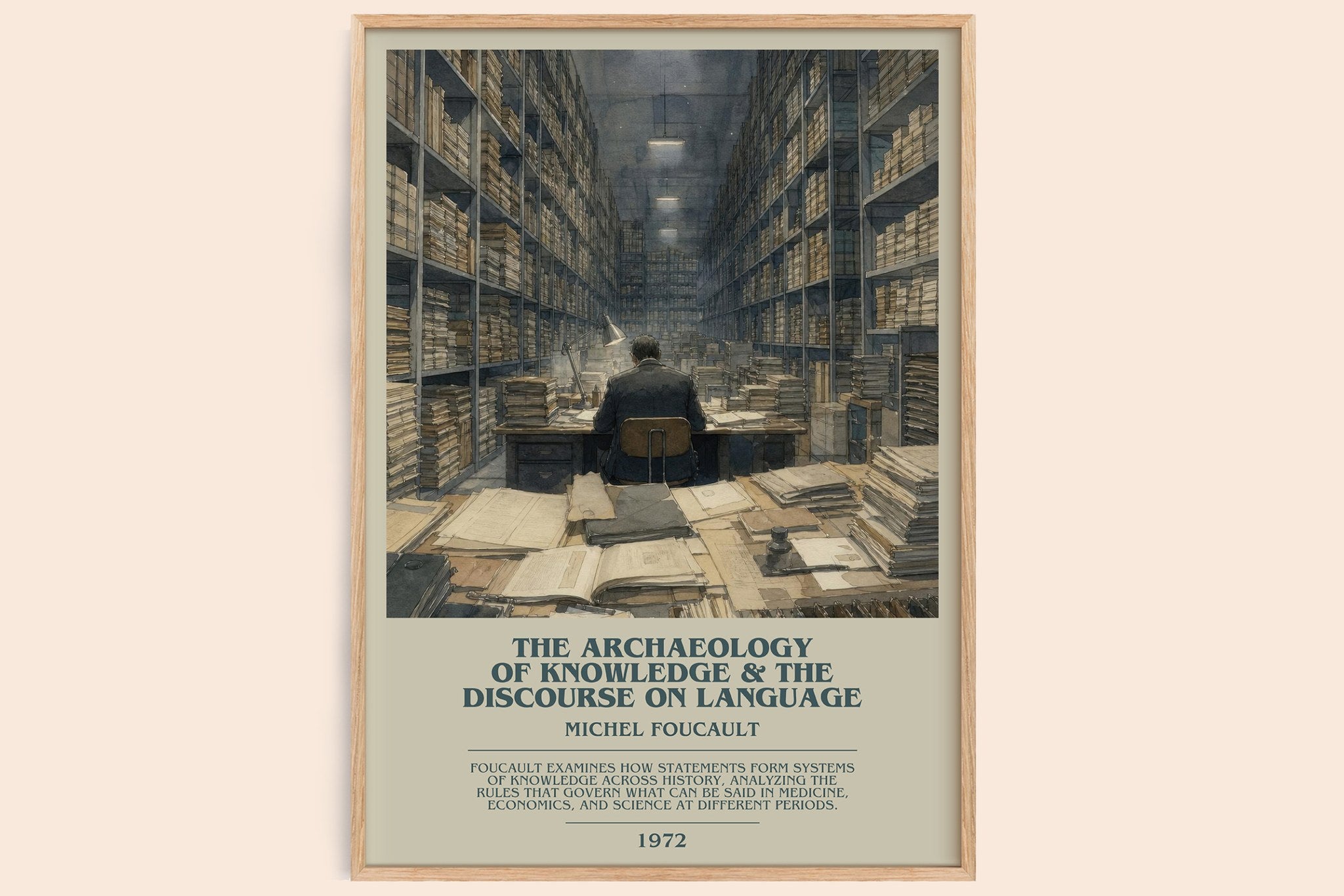 archaeology of knowledge & The discourse on language Bookish Wall Art by Michel Foucault
