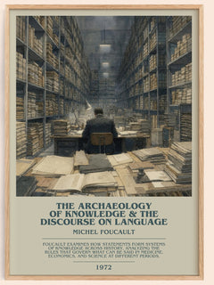 The archaeology of knowledge & The discourse on language bookish book poster by Michel Foucault – framed literary art print