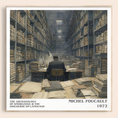 The archaeology of knowledge & The discourse on language literary book poster by Michel Foucault – framed literary art print