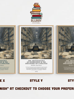 The archaeology of knowledge & The discourse on language bookish print in frame leaning in hallway – philosophy wall art