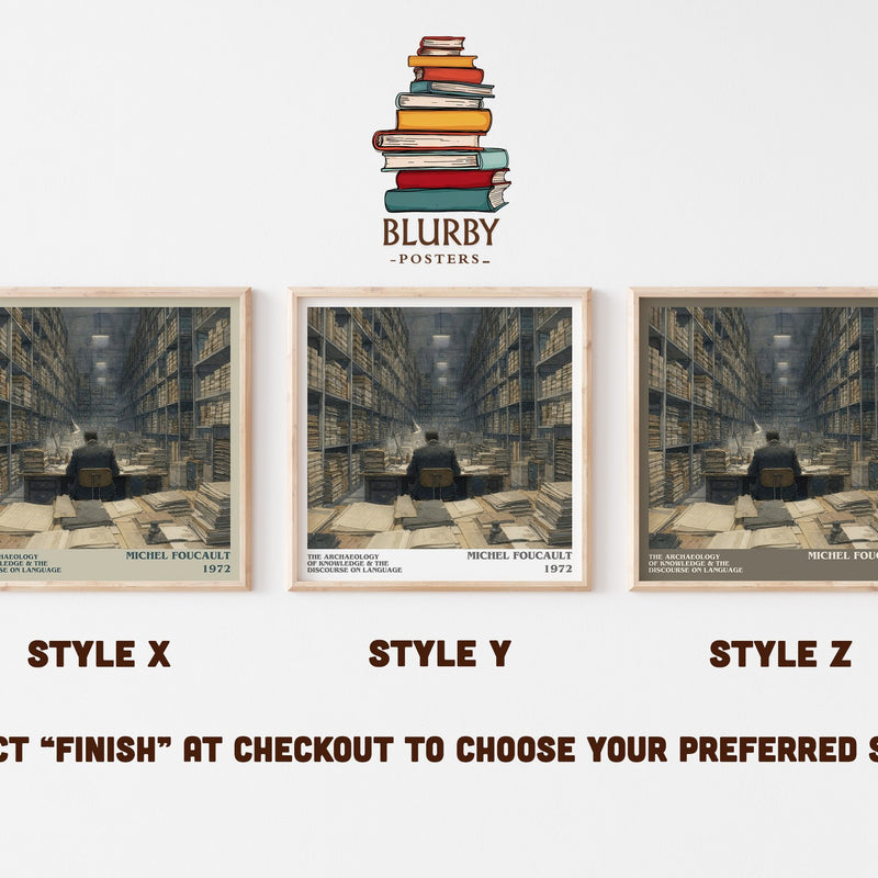 The archaeology of knowledge & The discourse on language literary print in frame leaning in hallway – philosophy wall art
