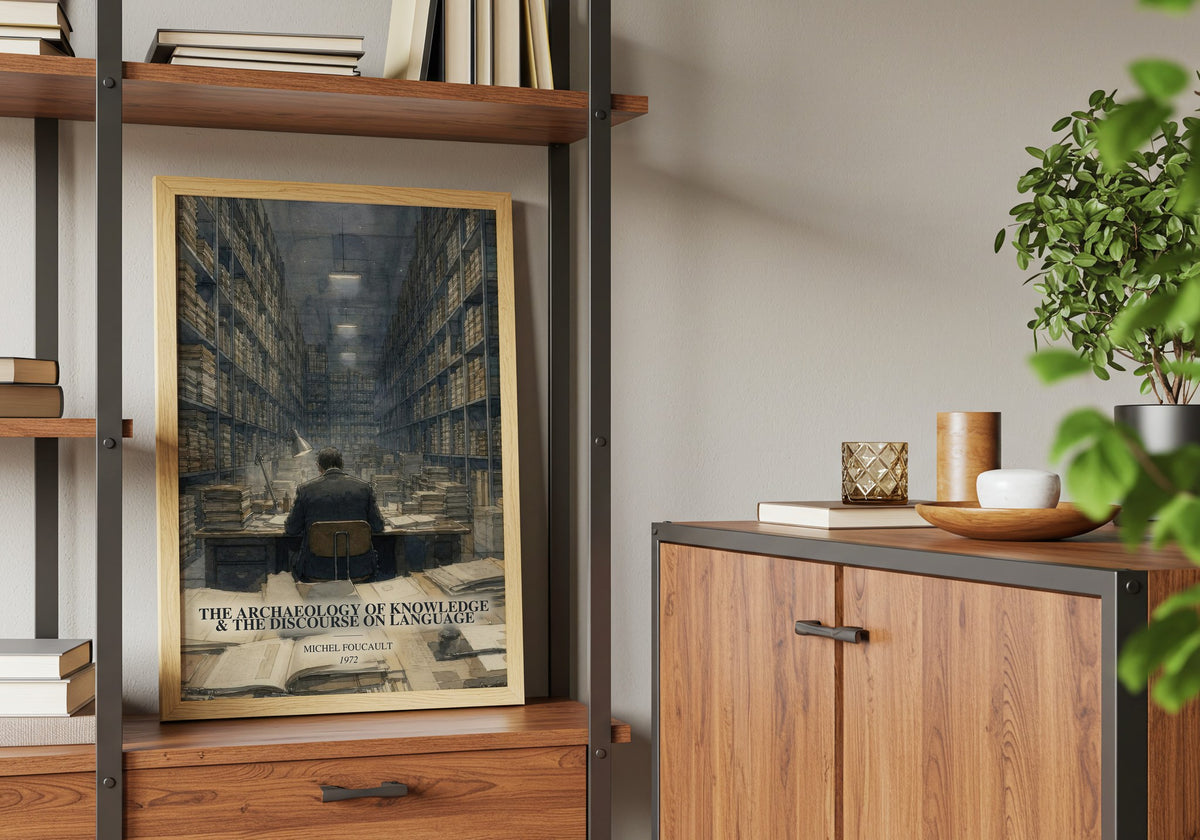 The archaeology of knowledge & The discourse on language book watercolour illustration paper finish options – matte satin