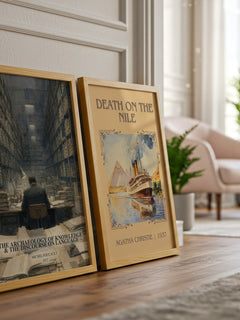 The archaeology of knowledge & The discourse on language watercolour print framed by window – literary home decor
