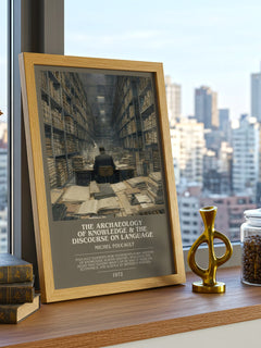 The archaeology of knowledge & The discourse on language bookish print framed by window – literary home decor