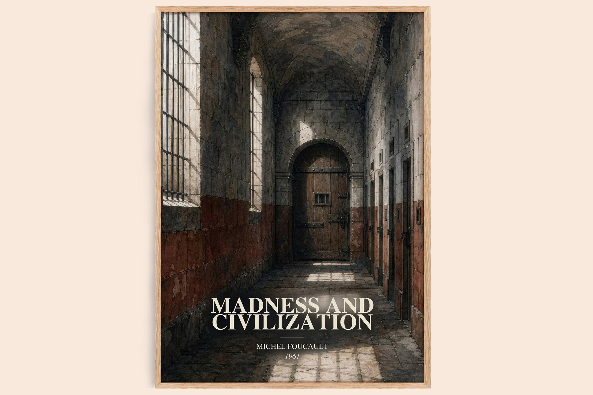 Madness and Civilization Book Watercolour Illustration by M. Foucault