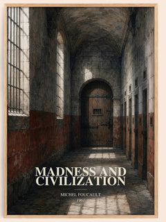Madness and Civilization watercolour book poster by Michel Foucault – framed literary art print