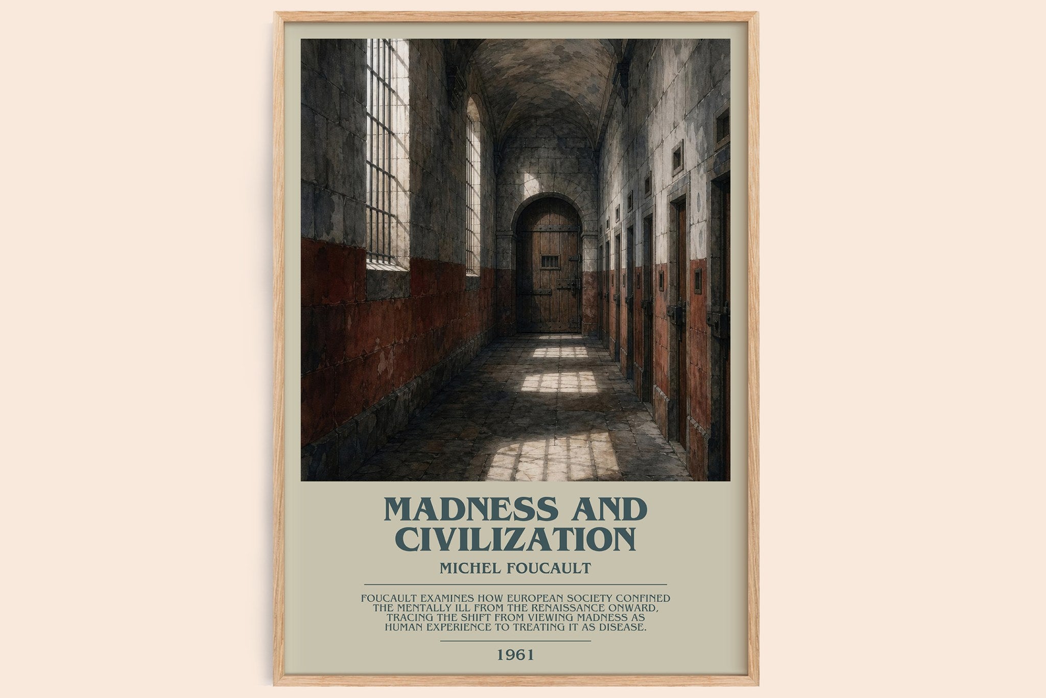 Madness and Civilization Bookish Wall Art by Michel Foucault
