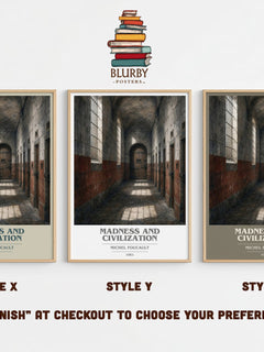 Madness and Civilization book cover print in frame leaning in hallway – philosophy wall art