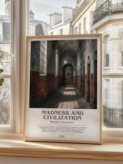 Madness and Civilization bookish poster colour and style options – Michel Foucault book art