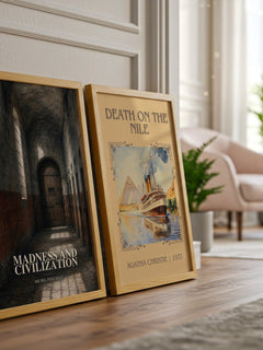 Madness and Civilization watercolour print framed by window – literary home decor