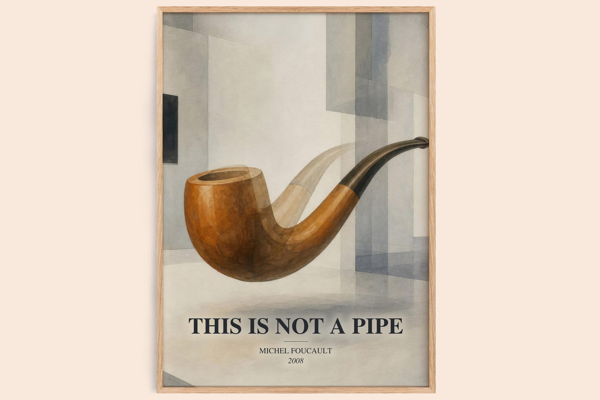 This Is Not a Pipe Book Watercolour Illustration by Michel Foucault