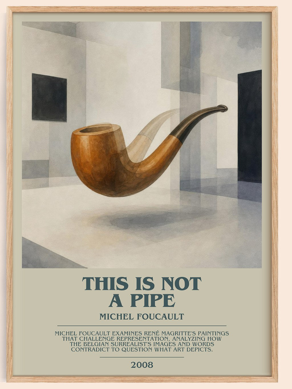 This Is Not a Pipe bookish book poster by Michel Foucault – framed literary art print