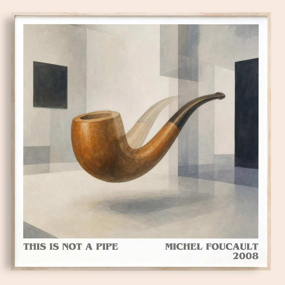 This Is Not a Pipe literary book poster by Michel Foucault – framed literary art print
