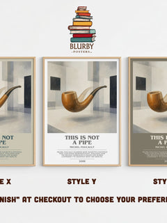 This Is Not a Pipe Bookish Wall Art by Michel Foucault – Style X, Y and Z side by side – choose your finish