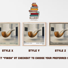 This Is Not a Pipe literary print in frame leaning in hallway – philosophy wall art