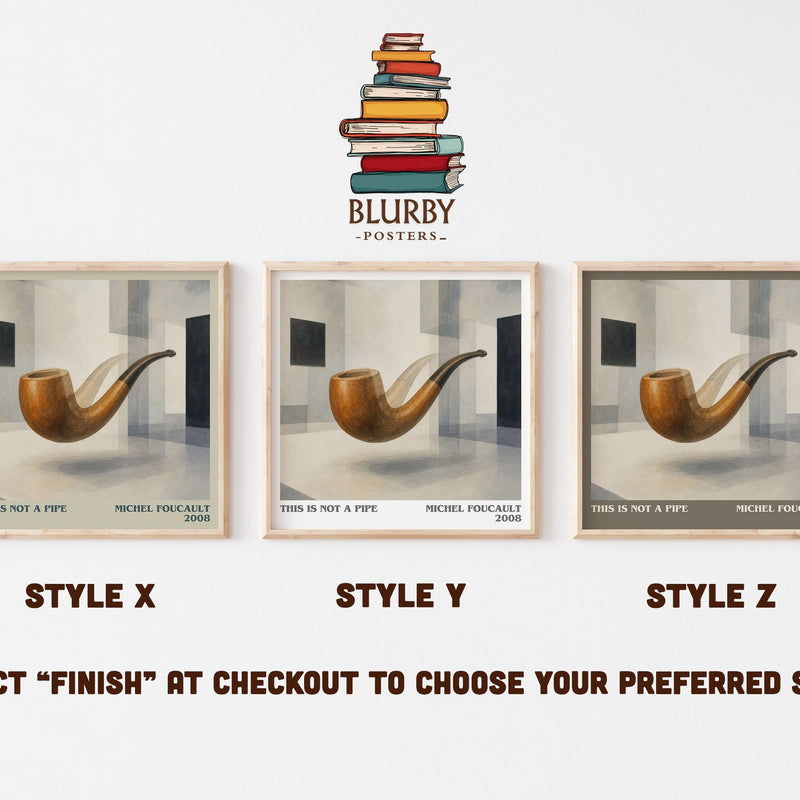 This Is Not a Pipe literary print in frame leaning in hallway – philosophy wall art
