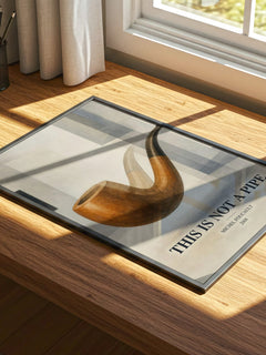 This Is Not a Pipe watercolour book poster framed on wall – philosophy wall art