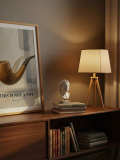 This Is Not a Pipe watercolour print on bookshelf – Michel Foucault fan gift
