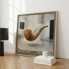 This Is Not a Pipe literary print framed by window – literary home decor