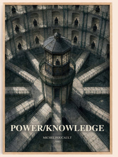 Power/knowledge watercolour book poster by Michel Foucault – framed literary art print