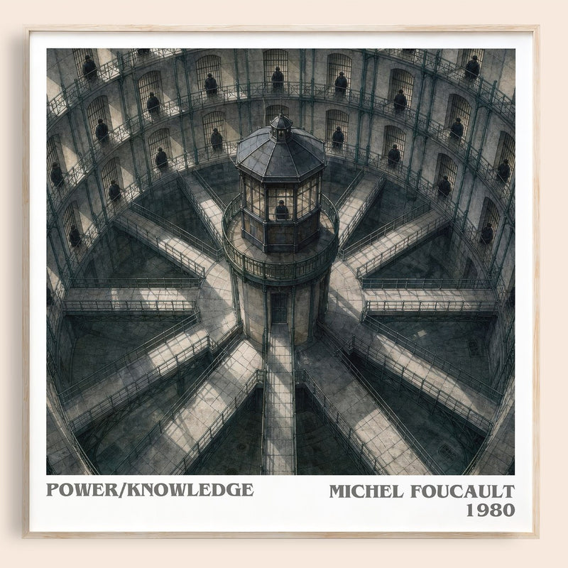 Power/knowledge literary book poster by Michel Foucault – framed literary art print