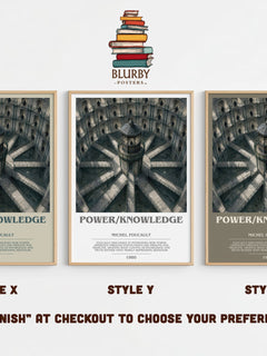Power/knowledge bookish print in frame leaning in hallway – philosophy wall art