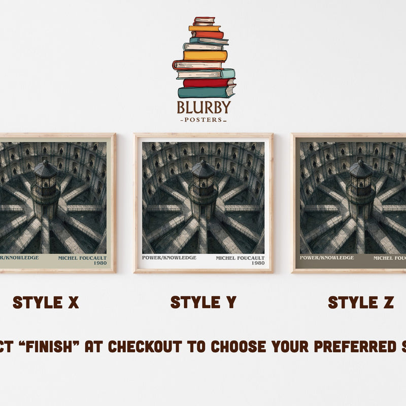 Power/knowledge literary print in frame leaning in hallway – philosophy wall art
