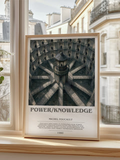 Power/knowledge bookish poster colour and style options – Michel Foucault book art