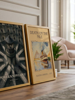 Power/knowledge watercolour print framed by window – literary home decor