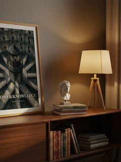 Power/knowledge watercolour print on bookshelf – Michel Foucault fan gift