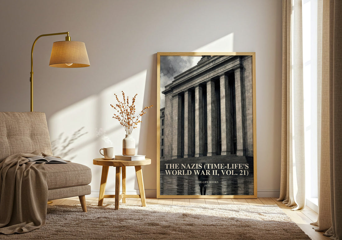 The Nazis (Time-Life's World War II, Vol. 21) watercolour print in frame leaning in hallway – non fiction wall art