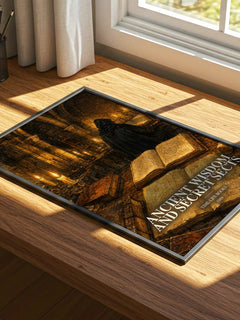 Ancient wisdom and secret sects watercolour book poster framed on wall – non fiction wall art