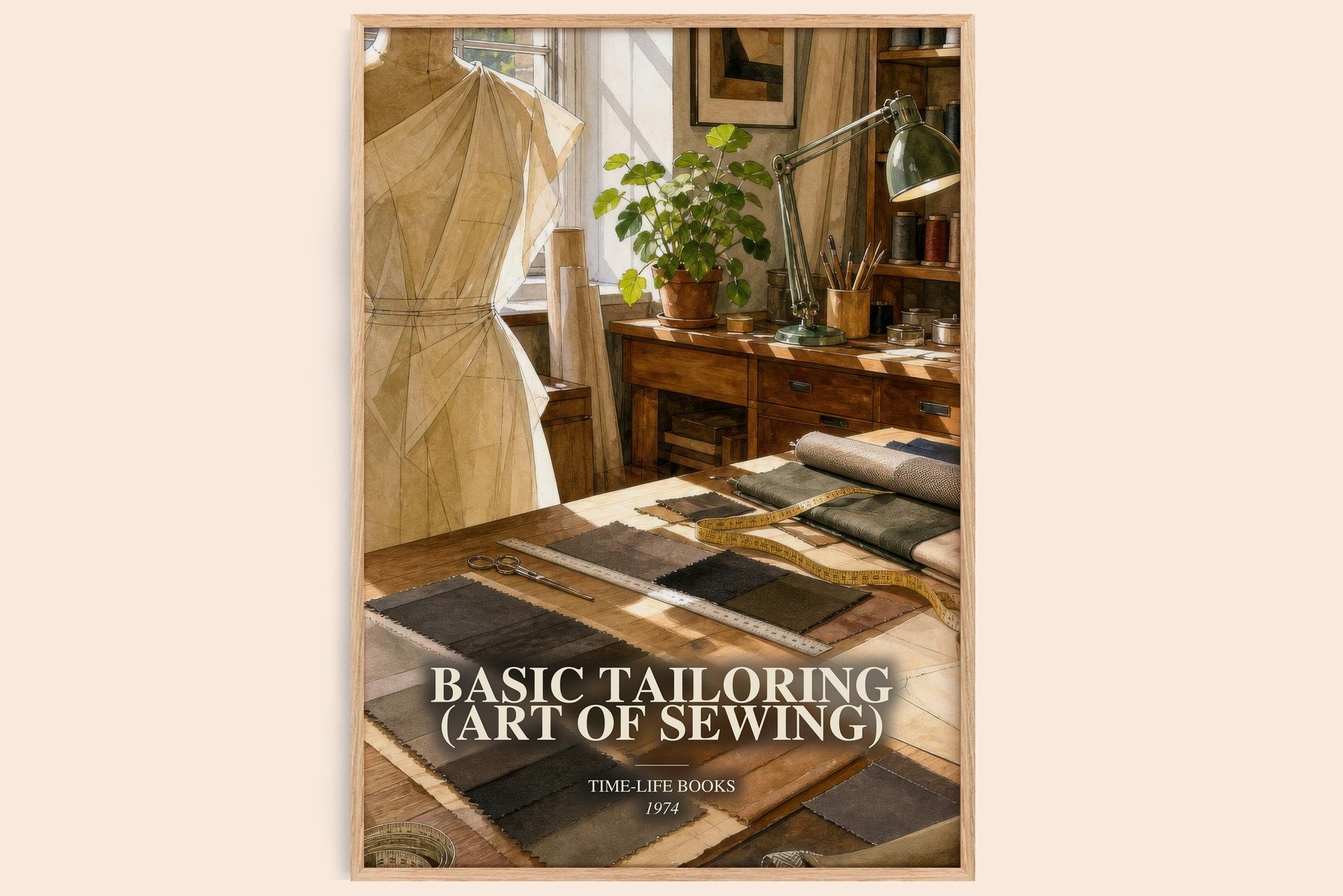Basic Tailoring (Art of sewing) Book Watercolour Illustration by Time-Life Books