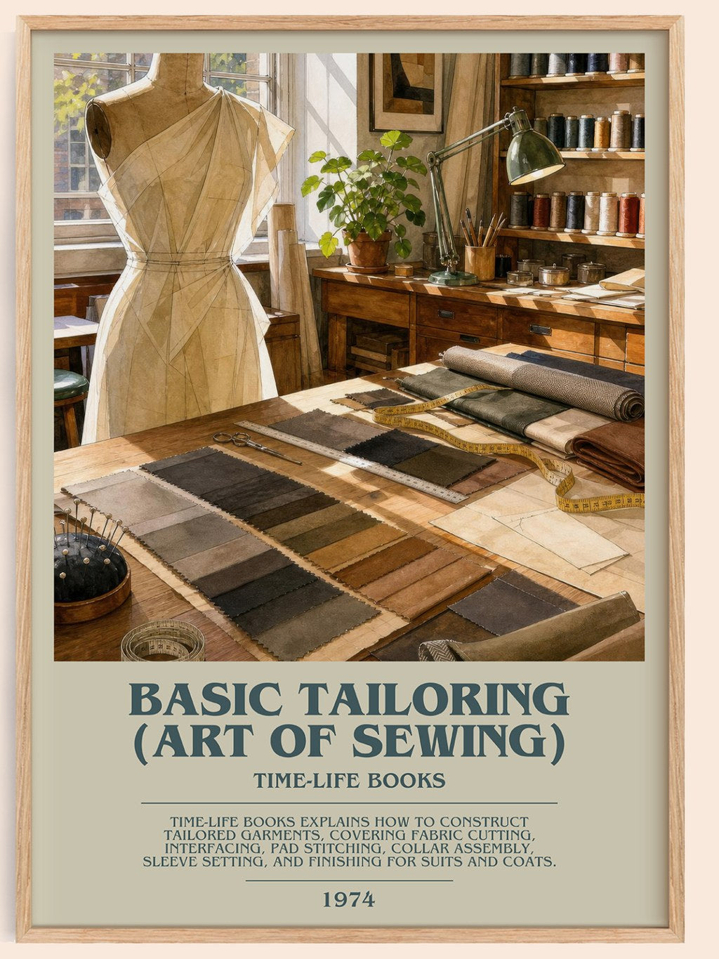 Basic Tailoring (Art of sewing) bookish book poster by Time-Life Books – framed literary art print