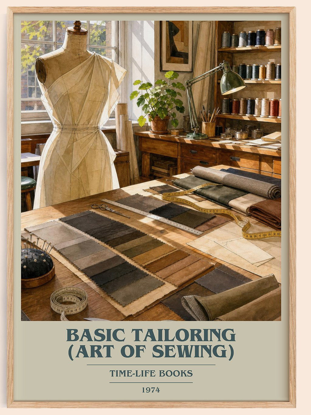 Basic Tailoring (Art of sewing) book cover book poster by Time-Life Books – framed literary art print