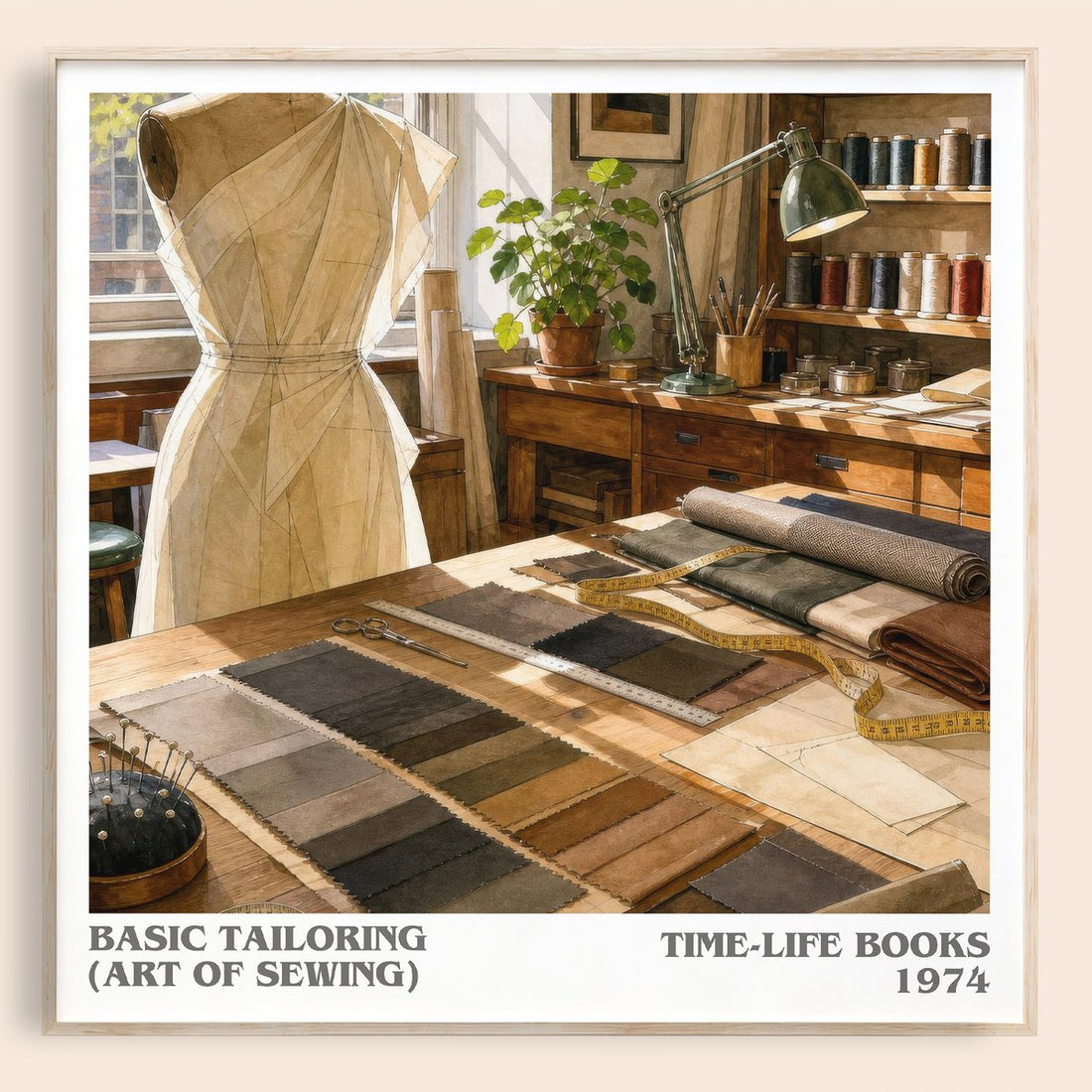 Basic Tailoring (Art of sewing) literary book poster by Time-Life Books – framed literary art print