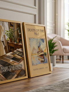 Basic Tailoring (Art of sewing) watercolour print framed by window – literary home decor