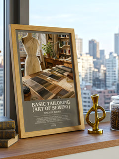 Basic Tailoring (Art of sewing) bookish print framed by window – literary home decor