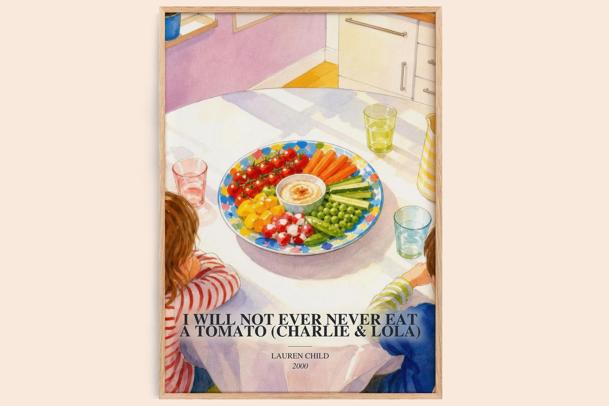 I Will Not Ever Never Eat a Tomato (Charlie & Lola) Book Watercolour Illustration by Lauren Child